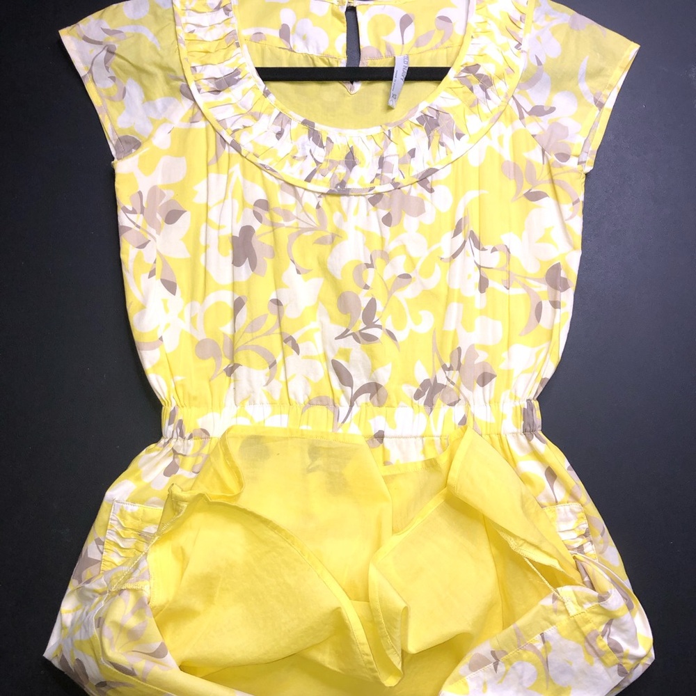 Old Navy Yellow Floral Ruffle Mini XS Dress - Picture 13 of 16